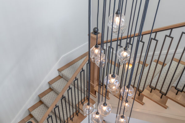 Stair hall detail with lighting