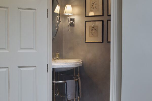 View from Entry to Powder Room