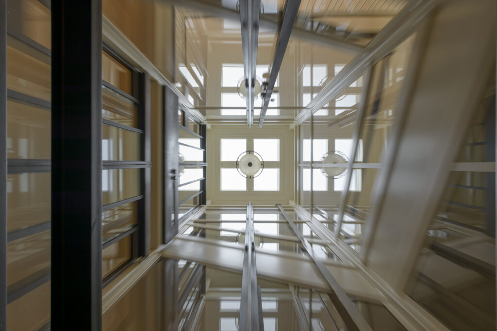 View to Elevator Shaft Skylight